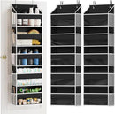 SpaceAid 2 Pack Over The Door Organizer with 5 Large Pockets and 10 Mesh Side Pockets, 5 Layers Door Organizer Hanging with Clear Window for Bedroom, Bathroom, Pantry and Nursery, Black by CozyNest Decor