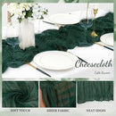 Emerald Green 6 Pack Cheesecloth Table Runner 10FT Boho Fabric Rustic Cheese Cloth Table Runner for Wedding 20 x 120 Inch Long Bridal Shower Baby Shower Gauze Sheer Birthday Party Table Decorations by CozyNest Decor