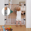 Babelio 34" Extra Tall Baby/Dog Gate with No Threshold Design Walk Thru Door, 26-43" Auto Close Safety Gate for Babies, Elders and Pets, Fits Doorways, Stairs, and Entryways, Brown Wood Pattern by TinyTreasures Baby Boutique