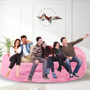 Bean Bag Chair for Adults 8FT,Soft Removable Cover for Teens/Girls Bedroom,Fluffy Giant Round Floor Beanbag Lounger Chairs (No Filler,Pink) by CozyNest Decor