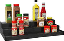 Spice Rack Organizer for Cabinet, 3 Tier Expandable Bamboo Spice Storage, Great for Kitchen Cabinet, Cupboard,Pantry and More(Black) by CozyNest Decor