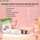 JEXFUN Baby Breastmilk Popsicle Molds & Baby Fruit Food Feeder Pacifier Combo, BPA Free Silicone Nibble Freezer Tray Storage Containers Teething Toys for Safe Infant Self Feeding, 4 Month+(Orange) by TinyTreasures Baby Boutique