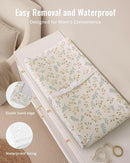 Blissful Diary Muslin Baby Changing Pad with Waterproof Lining Foam, Diaper Changing Table Pad with Cover for Dressers (Botanical Leaf, Rectangular) by TinyTreasures Baby Boutique