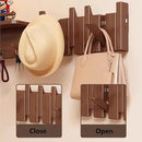 Wall Mounted Piano Key Hanger | Flip Style Hook | Entrance Wall Art Hook, Made of Oak Wood (3 Times Painted, 4 Times Polished) (Fence Walnut, 10Hooks) by CozyNest Decor