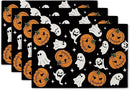 Halloween Placemats Pumpkins Ghost Set of 4 Table Mats Seasonal Home Party Kitchen Dining Table Decorations 12x18 Inch by CozyNest Decor
