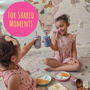 Elk and Friends Kids 6.7” Porcelain Divided Plates with Silicone Suction Sleeves + Silicone Lids | Suitable for Babies/Kids/Toddlers | Microwave & Dishwasher Safe | Non Slip | Snack Dishes | 4 Pack by TinyTreasures Baby Boutique