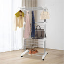Bigzzia Clothes Drying Rack, Folding Stainless Steel Drying Rack Clothing Indoor Outdoor, Space-Saving, 4 Tier Laundry Drying Rack with Two Side Wings -Grey White by TinyTreasures Baby Boutique