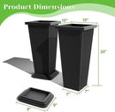FENCY Set of 2 Tall Planters for Outdoor Plants, 24 Inch Large Tapered Pots with Drainage Trays, Weather-Resistant Plastic Plant Containers for Patio, Porch, Garden, Front Door Decor,Black,Striped by CozyNest Decor
