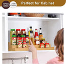 Spice Rack Organizer for Cabinet 2Pack, 3 Tier Expandable Bamboo Spice Storage, Great for Kitchen Cabinet, Cupboard,Pantry and More(Natrual) by CozyNest Decor