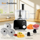 COOKLEE Food Processor, 600 Watts, 6 Functions Electric Food Chopper for Chopping, Mincing, Dicing, Shredding, Slicing, Purees & Dough with 12cup Processor Bowl, Food Chute & Pusher, Silver by TinyTreasures Baby Boutique