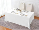 Surmente White Rectangle Tablecloth 90 x 132-inch Rectangular Polyester Table Cloth for Weddings, Banquets, or Restaurants by CozyNest Decor