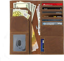 WANDERINGS Genuine Leather Passport Wallet - 4.25 x 9 - Large Leather Passport Holder for Travel - Folding Leather Travel Wallet Case with RFID Blocking, Travel Organizer for Men and Women by TinyTreasures Baby Boutique