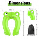 Portable Potty Seat for Toddler Travel - Foldable Non-Slip Potty Training Toilet Seat Cover for Boys Girls, Baby Kids with Drawstring Bag (Green Frog) by TinyTreasures Baby Boutique