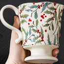 360ml -12.17oz Painted Cherry Fruit Ceramic Mug - Cute irish Coffee Glasses for Latte, Espresso - Gift for Women, Dishwasher Safe by CozyNest Decor