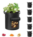 5-Pack 10 Gallon Potato Grow Bags, Garden Planting Bag with Reinforced Handle, Thickened Nonwoven Fabric Pots for Tomato, Vegetable and Fruits by CozyNest Decor