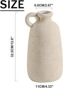 Ceramic Rustic Vase, 12.8" Large Flower Vases Home Decor Pottery Farmhouse Decorative Vase Boho Neutral Pampas Vases for Mantel Entryway Table Living Room Shelf Kitchen by CozyNest Decor