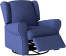 Swivel Rocker Recliner Chair, Nursery Glider Chair, Nursery Rocking Chairs, Manual Reclining Chair, Blue by TinyTreasures Baby Boutique