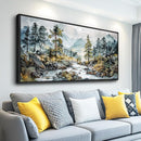 PHAOHUAXM Large Wall Art For Bedroom Wall Decor For Living Room Office Home Decoration Rivulet View Painting Forest Tree Landscape Watercolour Canvas Pictures Ready To Hang Black Framed 20x40 In by CozyNest Decor