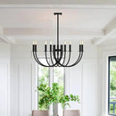 Large Black Chandeliers Light Fixture, Modern Candle Pendant Lighting, Round LED Hanging Lamp Ceiling for Bedroom Living Room Dining Room Kitchen Island Farmhouse (Black-C 8Lights) by CozyNest Decor