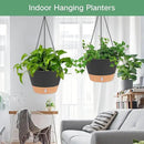 QCQHDU 2 Pack 8 inch Hanging Planters for Indoor Plants, Outdoor Hanging Baskets, Self Watering Pots with Drainage Holes & Removable Tray (Dark Grey, 8 inch) by GreenHaven Gardens