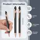 8 Pieces Ballpoint Pen with Stylus Tip Black Ink 2 in 1 Stylus Metal 1.0 mm Medium Point Smooth Pen Rainbow Colorful Rubberized Ballpoint for Touch Screen Tablet(Gray) by TinyTreasures Baby Boutique