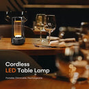 Portable Metal Table Lamp for Indoor/Outdoor ,Rechargeable Cordless LED Lamp, 3-Colour Infinitely Dimming Battery Powered Small Desk Lamp, Restaurant/Bedroom/Bar/Coffee/Camping Light (Grey Set of 2) by CozyNest Decor
