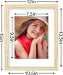 Vittanly 11x14 Picture Frames Set of 9, Shatter Resistant Plexiglass, Display 8x10 Pictures with Mat or 11x14 without Mat, Photo Frames for Wall or Tabletop, Engineered Wood, OAK by CozyNest Decor