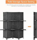 PayLessHere Room Divider Room Screen Divider Wooden Screen Folding Portable Partition Screen Wood with Removable Storage Shelves (Black, 4 Panel) by CozyNest Decor