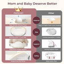Momcozy CozyPro Nursing Pillow for Breastfeeding - All Around Ergonomic Comfort & Support - Pioneering Safety Fence - Plus Size Wider Feeding Pillow with Lumbar Support for Easier & Healthier Nursing by TinyTreasures Baby Boutique