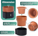 6.5 Inch Self-Watering Planter Pot with Terracotta Insert, Deep Water Reservoir, and Ceramic-Alike BPA-Free Plastic Pot for Plant, Modern Planter for Houseplants, Black/Terracotta, 53-B-S-5 by CozyNest Decor