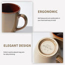 Coffee Mug 16 oz, Ceramic Coffee Mugs Set of 4, Reactive Glaze Mug for Latte/Tea/Cappuccino, Large Stackable Mug Set for Men, Women, Dad, Mom, Dishwasher & Microwave Safe, Brown Yellow by CozyNest Decor