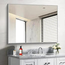 30x40In Silver Bathroom Mirror for Wall, Brushed Nickel Rectangle Mirrors with Metal Frame, Bathroom Rectangular Mirror Modern Wall Mirror for Bedroom Living Room, Hangs Horizontal or Vertical by CozyNest Decor
