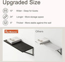 Deep Black Floating Shelves for Wall, 24"W x 10"D Wall Shelves Set of 2, 10 Inch Deep Floating Shelf with Brackets, Wide Display & Storage Shelves for Books, Living Room, Kitchen, Bathroom by CozyNest Decor