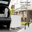 VINGLI 4 FT Plastic Folding Camping Table,3-Level Adjustable Height, Portable in/Outdoor Party Picnic Dining Desk, Garden Soccer Multipurpose Entertaining Activities，White by GreenHaven Gardens