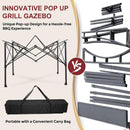 Outdoor Pop up Barbeque Grill Gazebo 8x5 with Carry Bag, Portable BBQ Canopy Tent with Handy Wired Shelf, Beige by GreenHaven Gardens