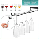 Sorbus Wall Mount Wine Rack + Under Cabinet Wine Glass Holder Set - Wine Rack Wall Mounted for Wine Bottles, Champagne, and Wine Glasses - Complete Your Home Bar & Wine Kitchen Storage, 1 Pack by CozyNest Decor