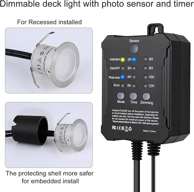 SMY Lighting Dimmable LED Deck Lights with Timer and Photocell Sensor and Protecting Shell φ32mm,20Pack Outdoor LED Smart Deck Lighting IP67 Waterproof for Garden,Yard Stair, Patio, Floor Decoration, photo 2 of 7