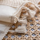 Sutuo Home Boho Curtain Crochet Lace Patchwork Semi-Blackout Bohemian Handmade Tassels, Rod Pocket Window Treatment Vintage Rustic Farmhouse Drapes for Living Bedroom, 1 Panel 59" W x 72" L, Beige by CozyNest Decor