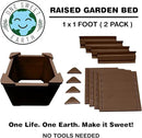 Raised Garden Bed - 1x1 ft Planter Box - Brown HDPE - No Tools Needed - DIY Kit for Urban Gardening, Flowers, Herbs & Vegetables - Made in The USA - 2 Pack by GreenHaven Gardens