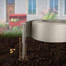 Landscape Edging Kit, Include 4 Inch High 40 Feet Length Terrace Board, 20 Durable Spikes, Edging Pruning Shear, Rubber Mallet Hammer, Gray by GreenHaven Gardens
