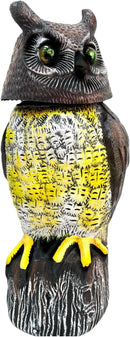 GIFTEXPRESS Owl Scarecrow Decoy - 17" Tall Solar Powered Rotating Head, Sound & LED Lights Pest Deterrent - Motion Sensing Bird & Rodent Repellent Statue - Outdoor Fake Scare Crow for Yard & Gardens by GreenHaven Gardens
