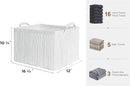 StorageWorks Storage Bins, Fabric Storage Bins for Shelves, Large Storage Baskets with Metal Frame, Closet Baskets and Bins with Handles, Gray and White Stripes, 2-Pack by CozyNest Decor