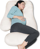 MOON PARK Pregnancy Pillows for Sleeping - U Shaped Full Body Maternity Pillow with Removable Cover - Support for Back, Legs, Belly, HIPS - 57 Inch Pregnancy Pillow for Women - Ivory by TinyTreasures Baby Boutique