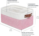 OrganiHaus Small Fabric Storage Baskets for Shelves 6 Pack, 12x8in Closet Storage Bins for Shelves, Cloth Baskets for Organizing, Linen Closet Organizers, Fabric Basket, Pink/White by CozyNest Decor