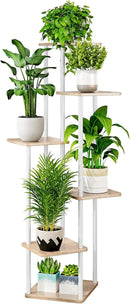 AZERPIAN Plant Stand 6 Tier Indoor Metal Flower Shelf for Multiple Plants Corner Tall Flower Holders for Patio Garden Living Room Balcony Bedroom, White by GreenHaven Gardens