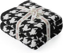 Snuggle Sac Houndstooth Throw Blanket for Couch, Reversible Super Soft Warm Blankets Cozy Knit Fuzzy Plush Lightweight Throws for Sofa, Bed, Camping, Black,50x60 inches by TinyTreasures Baby Boutique