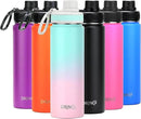 DRINCO Stainless Steel Water Bottle Spout Lid Vacuum Insulated Double Wall Water Bottle Wide Mouth (40oz 32oz 22oz 18oz 14oz) Leak Proof Keeps Cold or Hot (22 oz, 22oz Macaron) by CozyNest Decor