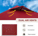 Outdoor Pop up Barbeque Grill Gazebo 8x5 with Carry Bag, Portable BBQ Canopy Tent with Handy Wired Shelf, Red by GreenHaven Gardens