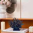 5.8" H Dark Blue Coral Decor - Resin Coral Statue, Nautical Decor for Home, Bedroom, Bathroom, Living Room, Ocean Themed Cabinet Shelf Tabletop Decoration by CozyNest Decor