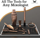Highball & Chaser 13-Piece Cobbler Cocktail Shaker Set Matte Copper Stainless Steel Bartender Kit For Home Bar Cocktail Set Laser Engraved Cocktail Tools Plus E-Book with 30 Different Cocktail Recipes by CozyNest Decor
